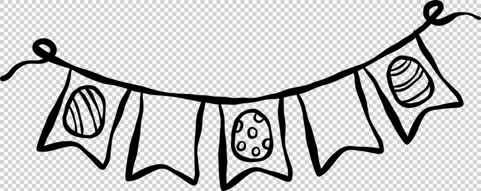 Hand drawn Easter Egg Bunting Outline Decoration. 스톡 일러스트