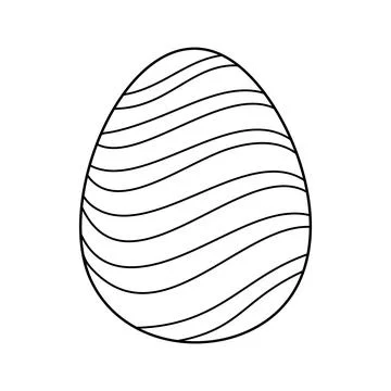 Hand drawn Easter egg. Coloring book page antistress for adults and children. Stock Illustration
