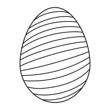 Hand drawn Easter egg. Coloring book page antistress for adults and children. Stock Illustration