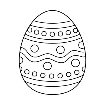 Hand drawn Easter egg. Coloring book page antistress for adults and children. Stock Illustration