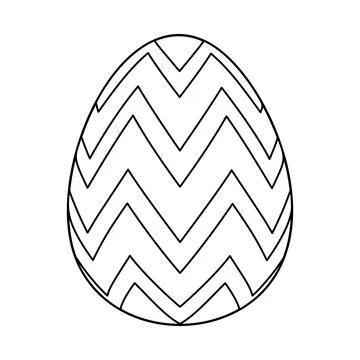 Hand drawn Easter egg. Coloring book page antistress for adults and children. Stock Illustration