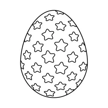 Hand drawn Easter egg. Coloring book page antistress for adults and children. Stock Illustration