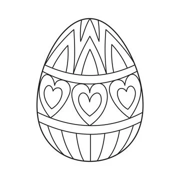 Hand drawn Easter egg. Coloring book page antistress for adults and children. Stock Illustration