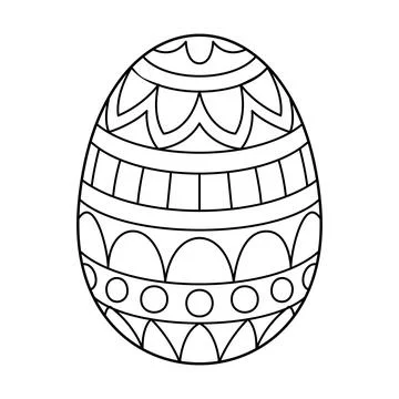 Hand drawn Easter egg. Coloring book page antistress for adults and children. Stock Illustration