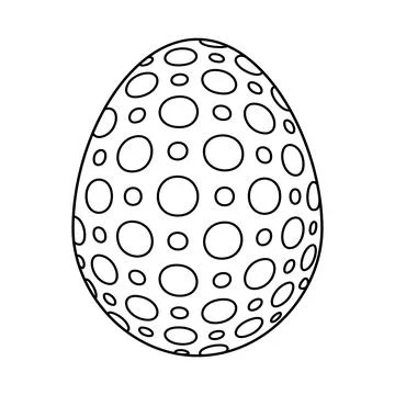 Hand drawn Easter egg. Coloring book page antistress for adults and children. Stock Illustration