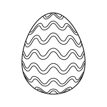 Hand drawn Easter egg. Coloring book page antistress for adults and children. Stock Illustration