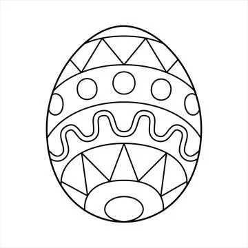Hand drawn Easter egg. Coloring book page antistress for adults and children. Stock Illustration