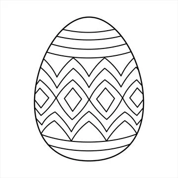 Hand drawn Easter egg. Coloring book page antistress for adults and children. Stock Illustration