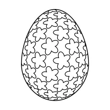 Hand drawn Easter egg. Coloring book page antistress for adults and children. Stock Illustration