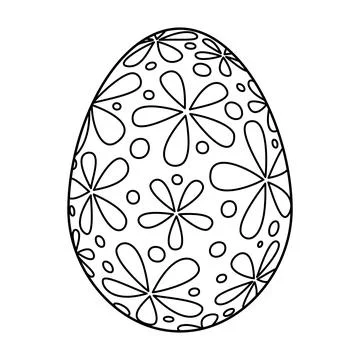 Hand drawn Easter egg. Coloring book page antistress for adults and children. Stock Illustration
