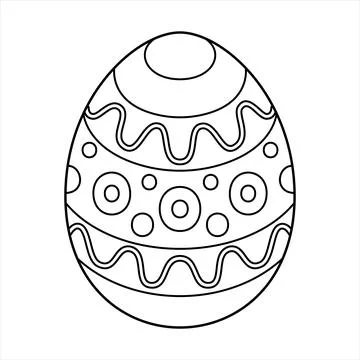 Hand drawn Easter egg. Coloring book page antistress for adults and children. Stock Illustration