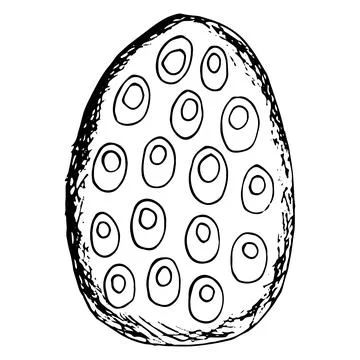 Hand-drawn easter egg with geometric pattern with circles Stock Illustration
