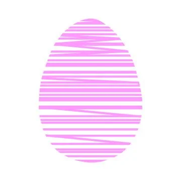 Hand drawn Easter egg isolated on white background. Pattern of dots and lines Stock Illustration