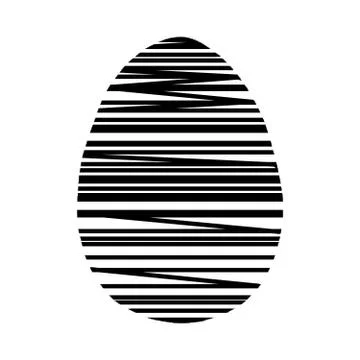 Hand drawn Easter egg isolated on white background. Pattern of dots and lines Illustrazione stock