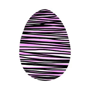 Hand drawn Easter egg isolated on white background. Pattern of dots and lines Stock Illustration