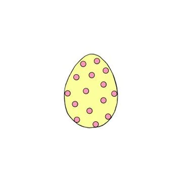 Hand drawn Easter egg isolated on white background. Pattern of dots and lines Illustrazione stock