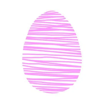 Hand drawn Easter egg isolated on white background. Pattern of dots and lines Stock Illustration