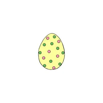 Hand drawn Easter egg isolated on white background. Pattern of dots and lines 스톡 일러스트