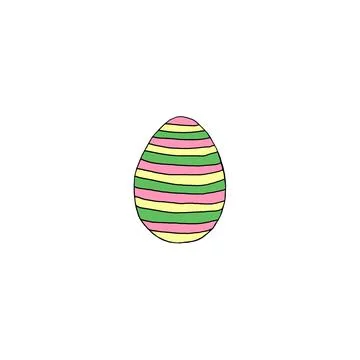 Hand drawn Easter egg isolated on white background. Pattern of dots and lines Illustrazione stock