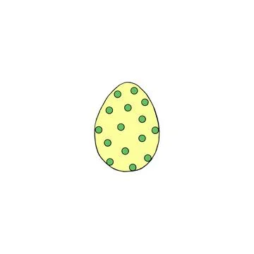 Hand drawn Easter egg isolated on white background. Pattern of dots and lines Illustrazione stock