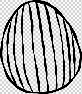 Hand drawn Easter Egg Outline With Stripes Pattern Stock Illustration
