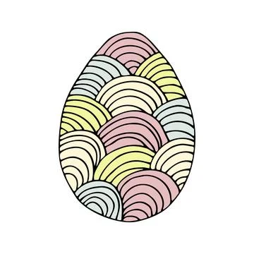 Hand drawn easter eggs with decoration. Doodle vector Stock Illustration
