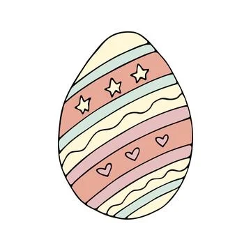 Hand drawn easter eggs with decoration. Doodle vector Stock Illustration