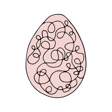 Hand drawn easter eggs with decoration. Doodle vector Stock Illustration