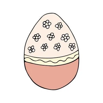 Hand drawn easter eggs with decoration. Doodle vector Stock Illustration