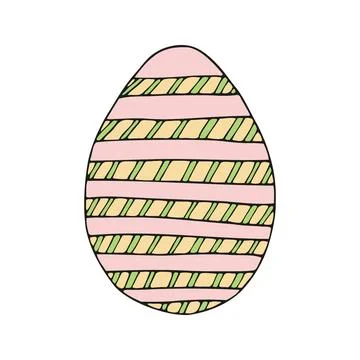 Hand drawn easter eggs with decoration. Doodle vector Stock Illustration