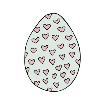 Hand drawn easter eggs with decoration. Doodle vector Stock Illustration