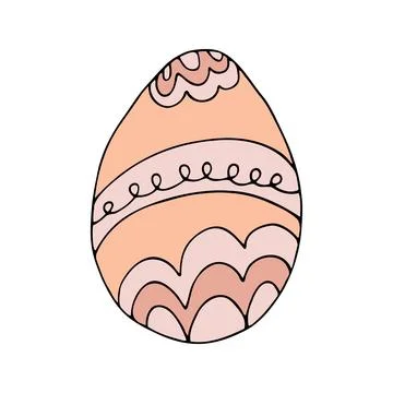 Hand drawn easter eggs with decoration. Doodle vector Stock Illustration