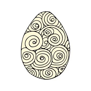 Hand drawn easter eggs with decoration. Doodle vector Illustrazione stock