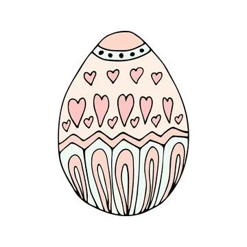 Hand drawn easter eggs with decoration. Doodle vector Stock Illustration