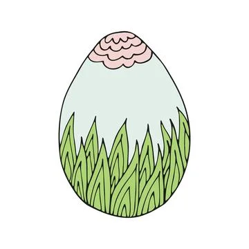 Hand drawn easter eggs with decoration. Doodle vector Stock Illustration