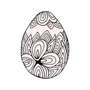Hand drawn easter eggs with decoration. Doodle vector Stock Illustration