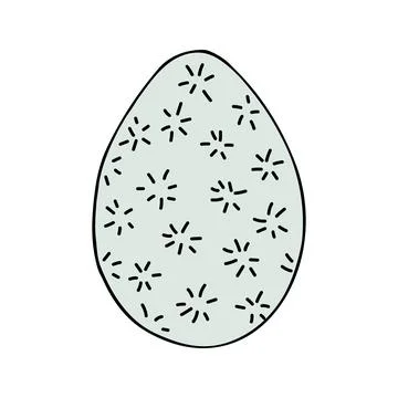 Hand drawn easter eggs with decoration. Doodle vector Stock Illustration
