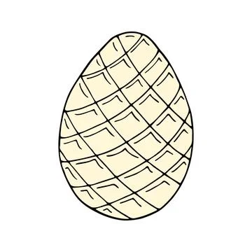 Hand drawn easter eggs with decoration. Doodle vector Illustrazione stock