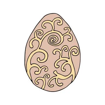 Hand drawn easter eggs with decoration. Doodle vector Stock Illustration