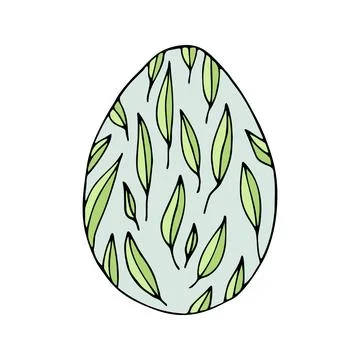 Hand drawn easter eggs with decoration. Doodle vector Stock Illustration