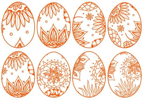 Hand drawn easter eggs Иллюстрация