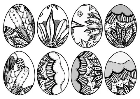 Hand drawn easter eggs イラスト素材