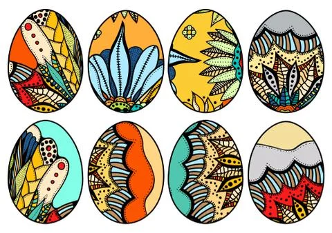 Hand drawn easter eggs Illustrazione stock