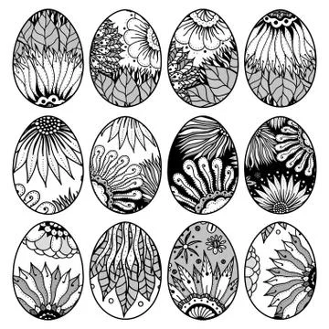 Hand drawn easter eggs Illustrazione stock