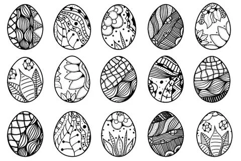 Hand drawn easter eggs Illustrazione stock
