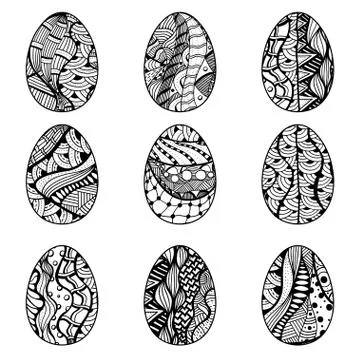 Hand drawn easter eggs Illustrazione stock