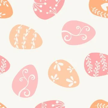 Hand Drawn Easter Eggs Pattern Illustrazione stock