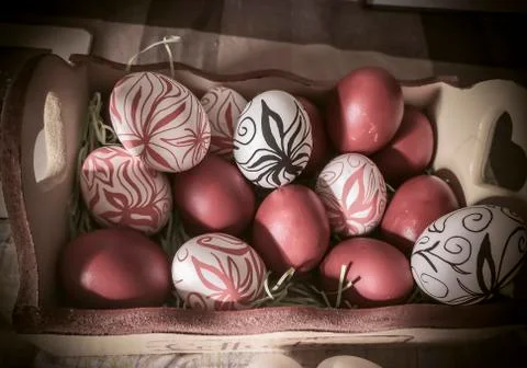Hand Drawn Easter Eggs Stock Photos