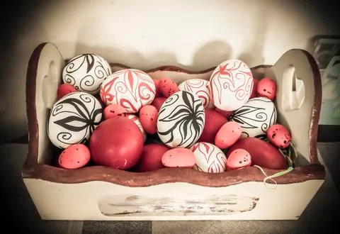 Hand Drawn Easter Eggs Stock Photos