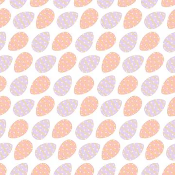 Hand Drawn Easter Eggs with polka dot ornament Seamless Pattern Easter Holiday 스톡 일러스트
